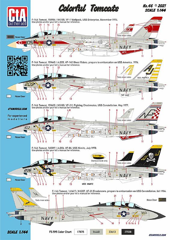 CTA046 1/144 F-14A Colorful Tomcats