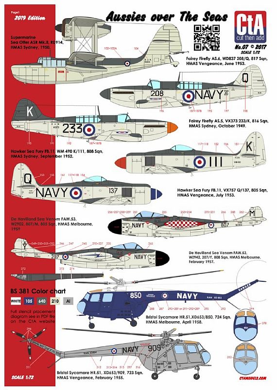 Декаль CTA007 1/72 Aussies over The Seas