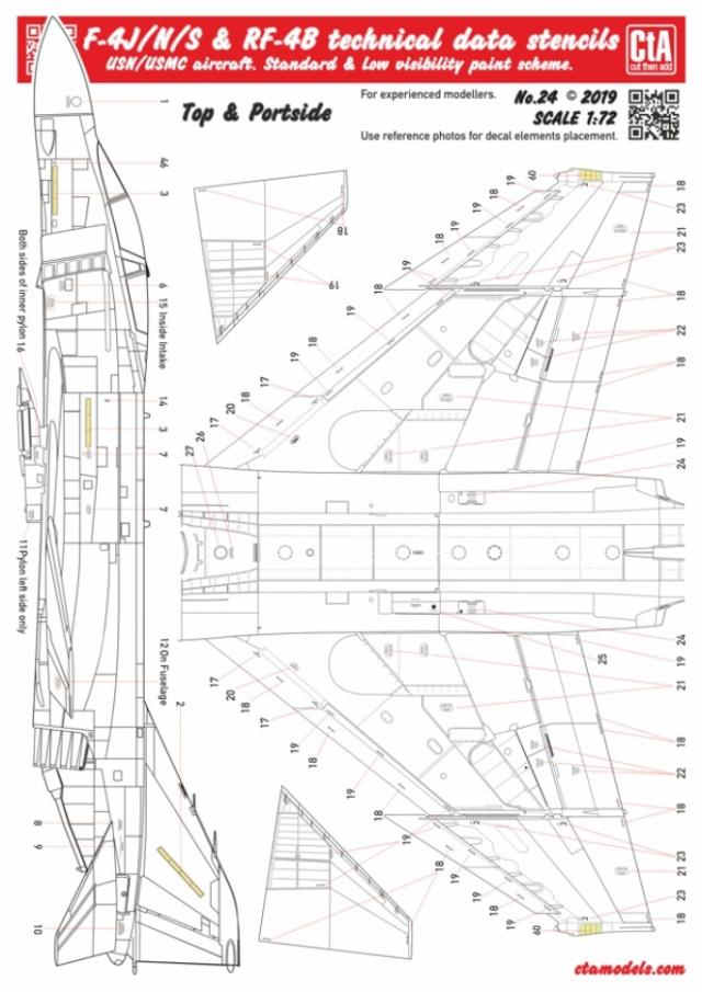 CTA-024 1/72 F-4J/N/S & RF-4B Phantom technical data stencils