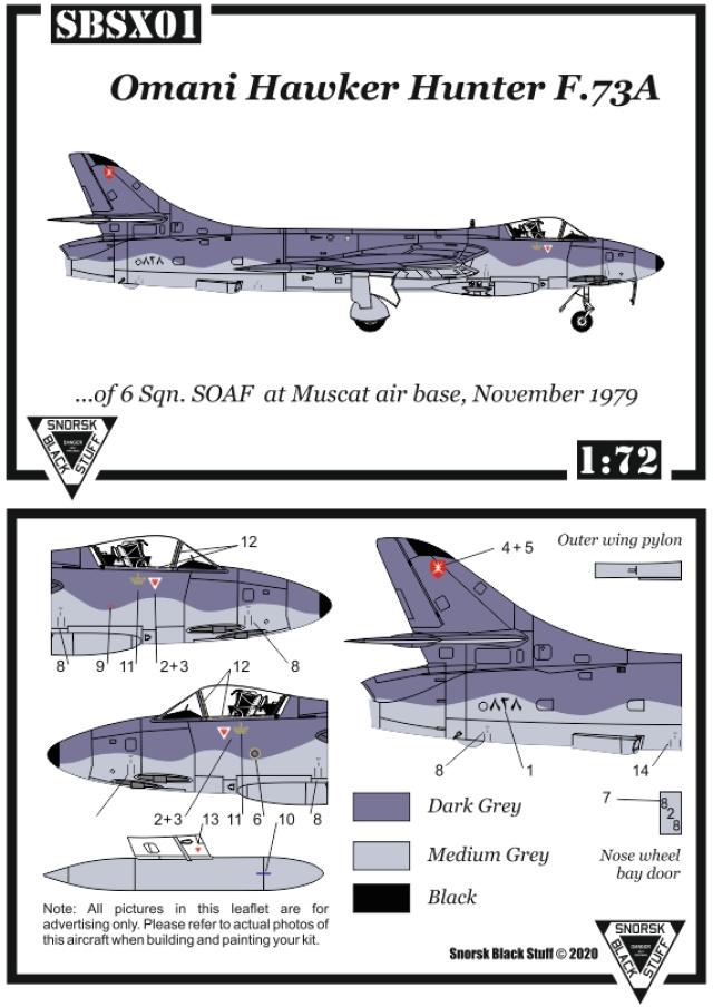 1:72 Decal Omani Hawker Hunter F.73A