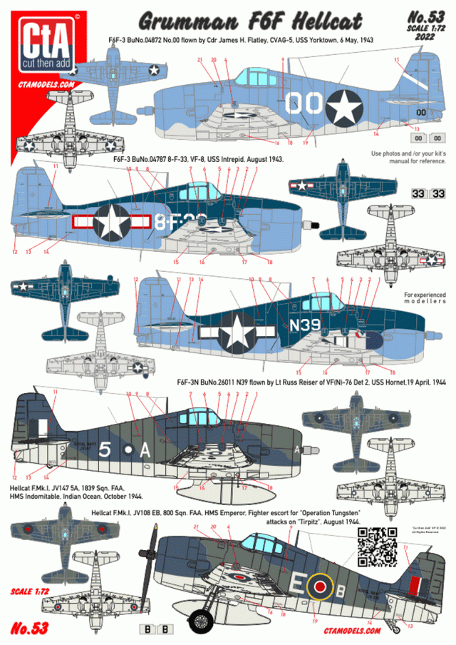 CTA-053 Grumman 1/72 F6F Hellcat