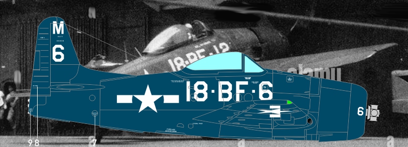 CTA 1/48 F8F-1, 95836/18-BF-6, VBF-18, USS Leyte, October 1946.