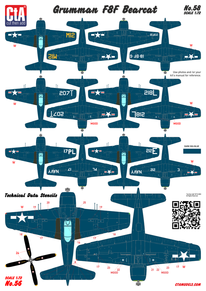 CTA Decals 1/72 Grumman F8F Bearcat