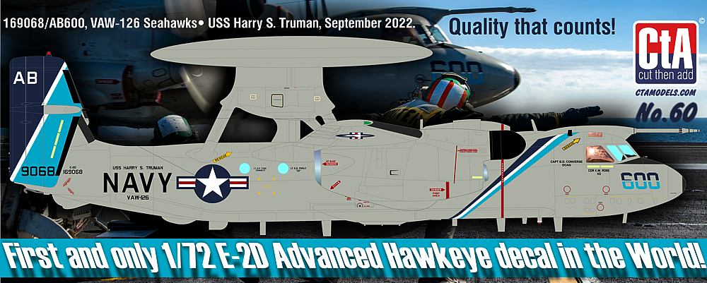 E-2D Advanced Hawkeye, 169068/AB600, VAW-126 Seahawks• USS Harry S. Truman, September 2022.